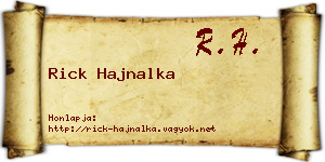 Rick Hajnalka névjegykártya